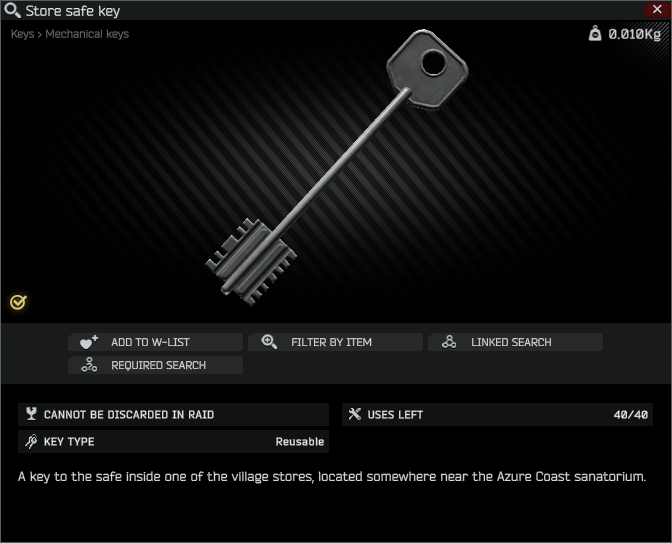 Store safe key Escape from Tarkov Wiki*